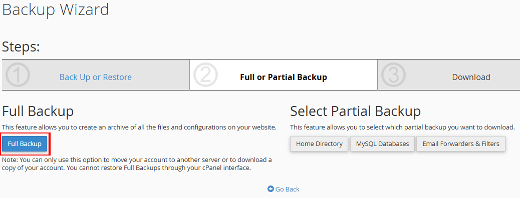 فول بک آپ از سایت