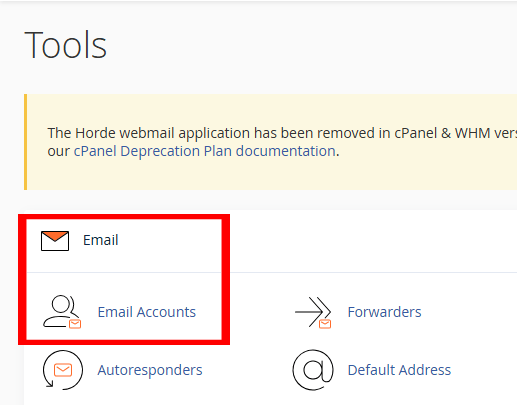 ایجاد حساب ایمیل در سی پنل