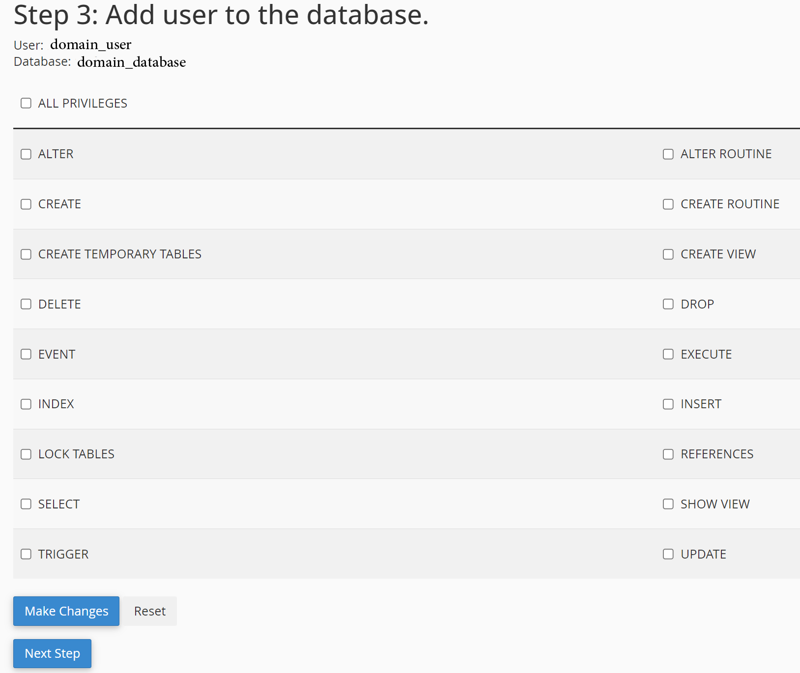 دسترسی های دیتابیس اپن کارت