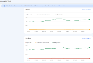 core web vitals موبایل و دسکتاپ