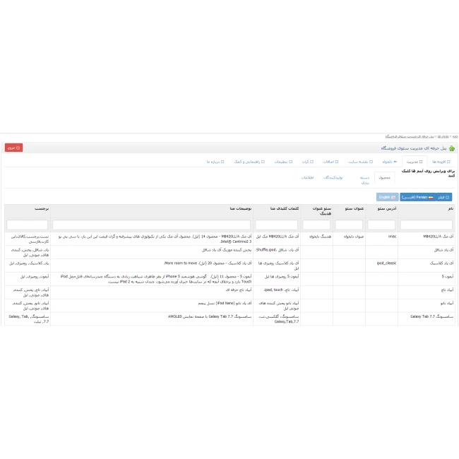 ماژول سئو حرفه ای (مدیریت حرفه ای و پیشرفته سئوی اپن کارت)